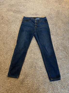 J.Crew High-Rise Skinny Jeans with Button Fly Size 30 Exposed Button Fly